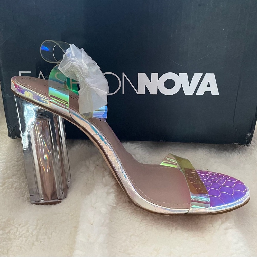Fashion Nova Multicolor Transparent Heels